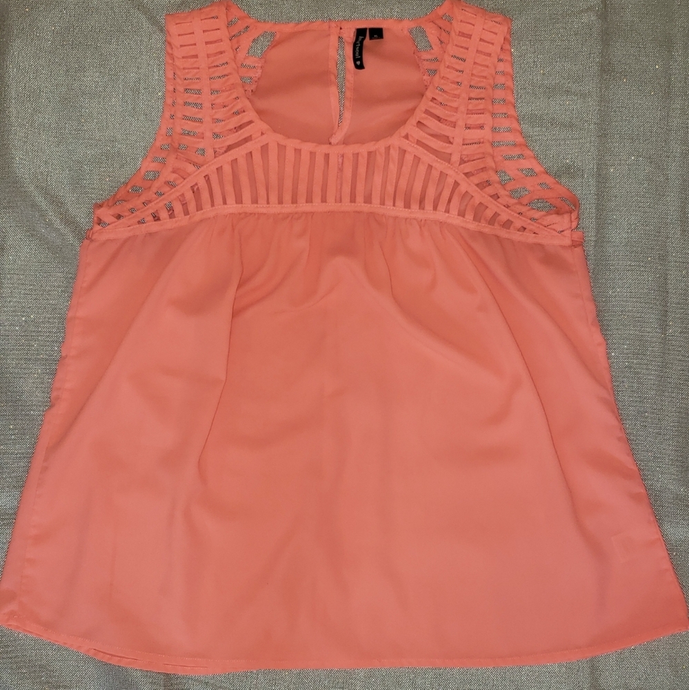 🏷 Bright Coral Caged Sleeveless Top